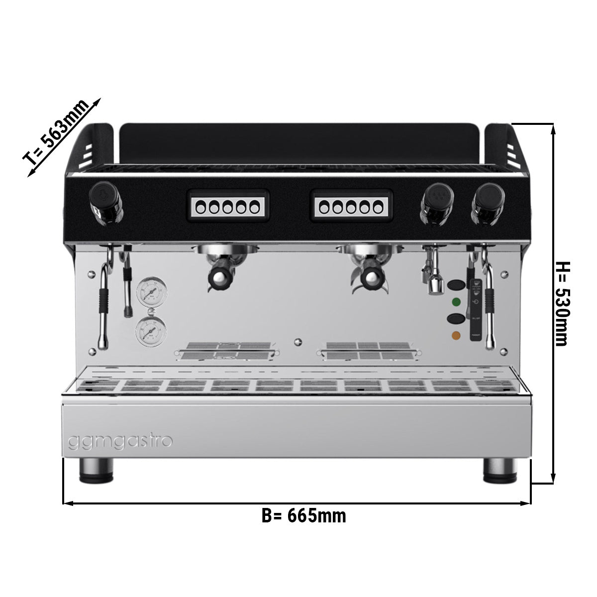 Coffee machine - 2 groups, - stainless steel