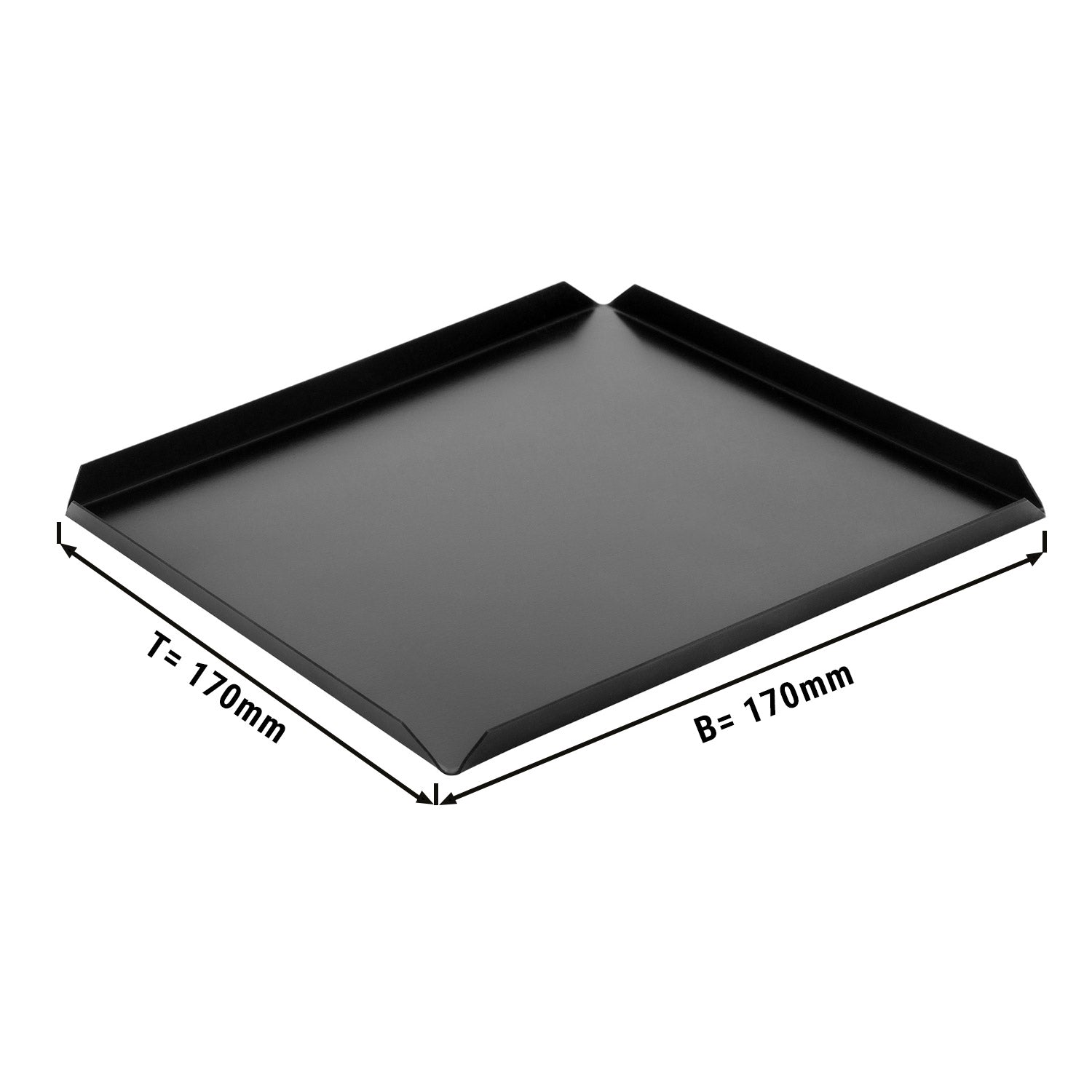 (5 pieces) Plate for confectionery and presentations - Aluminum - 170 x 170 x 10 mm Black