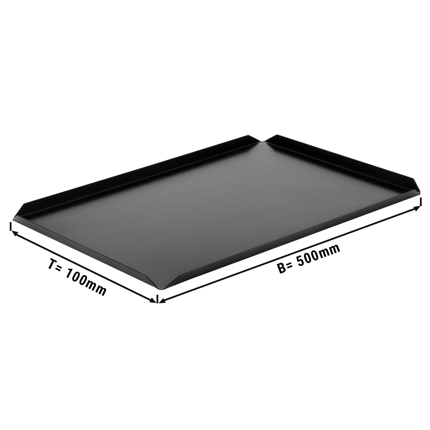 (5 pcs.) Aluminum plate for confectionery and presentations - 500 x 100 x 10 mm - black