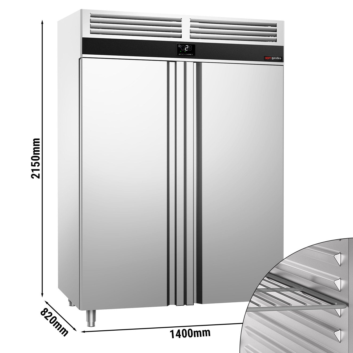 Хладилник - 1,41 х 0,82 м - 1400 литра - с 2 врати от неръждаема стомана