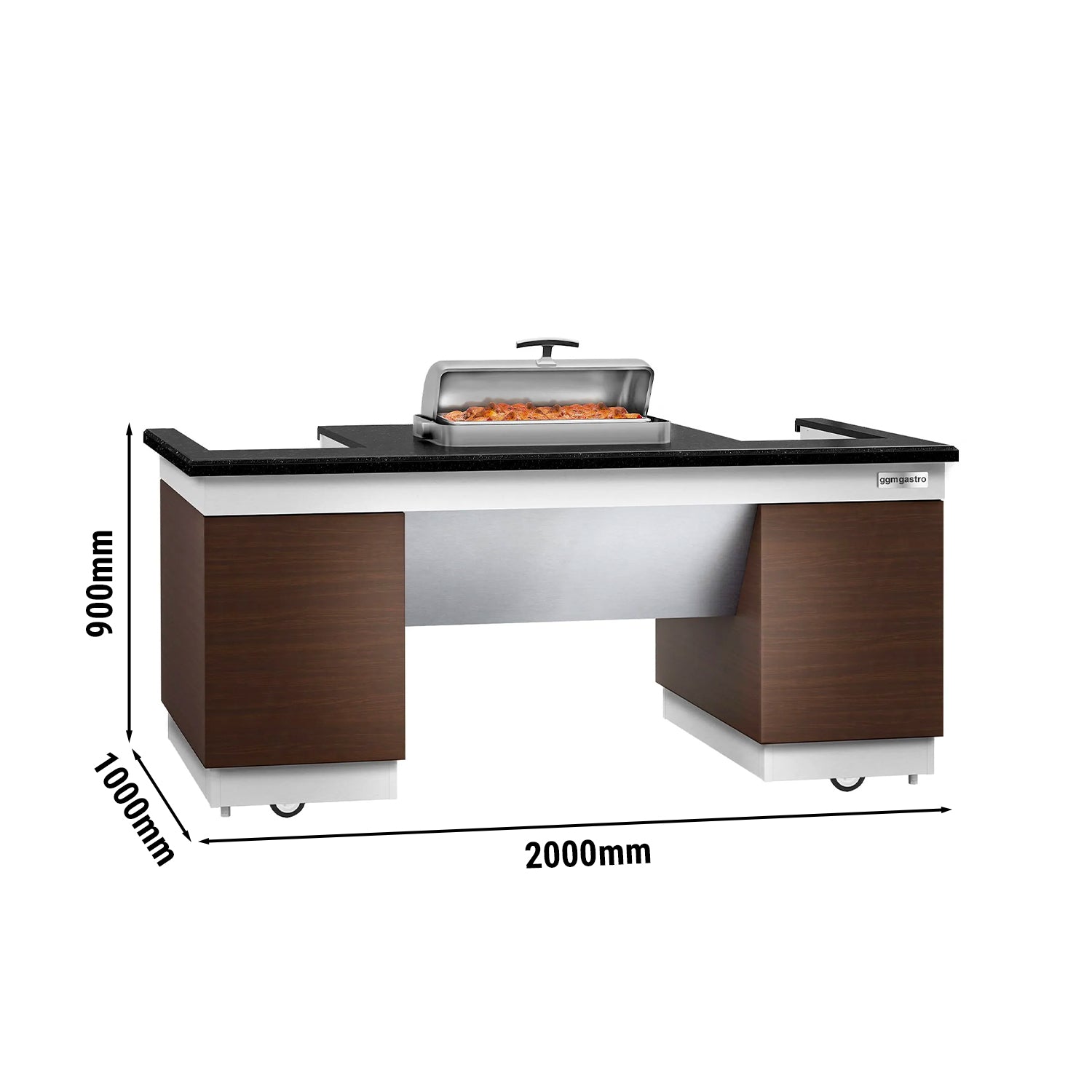 Cooking station / preparation table - 2.0 x 1.0 m