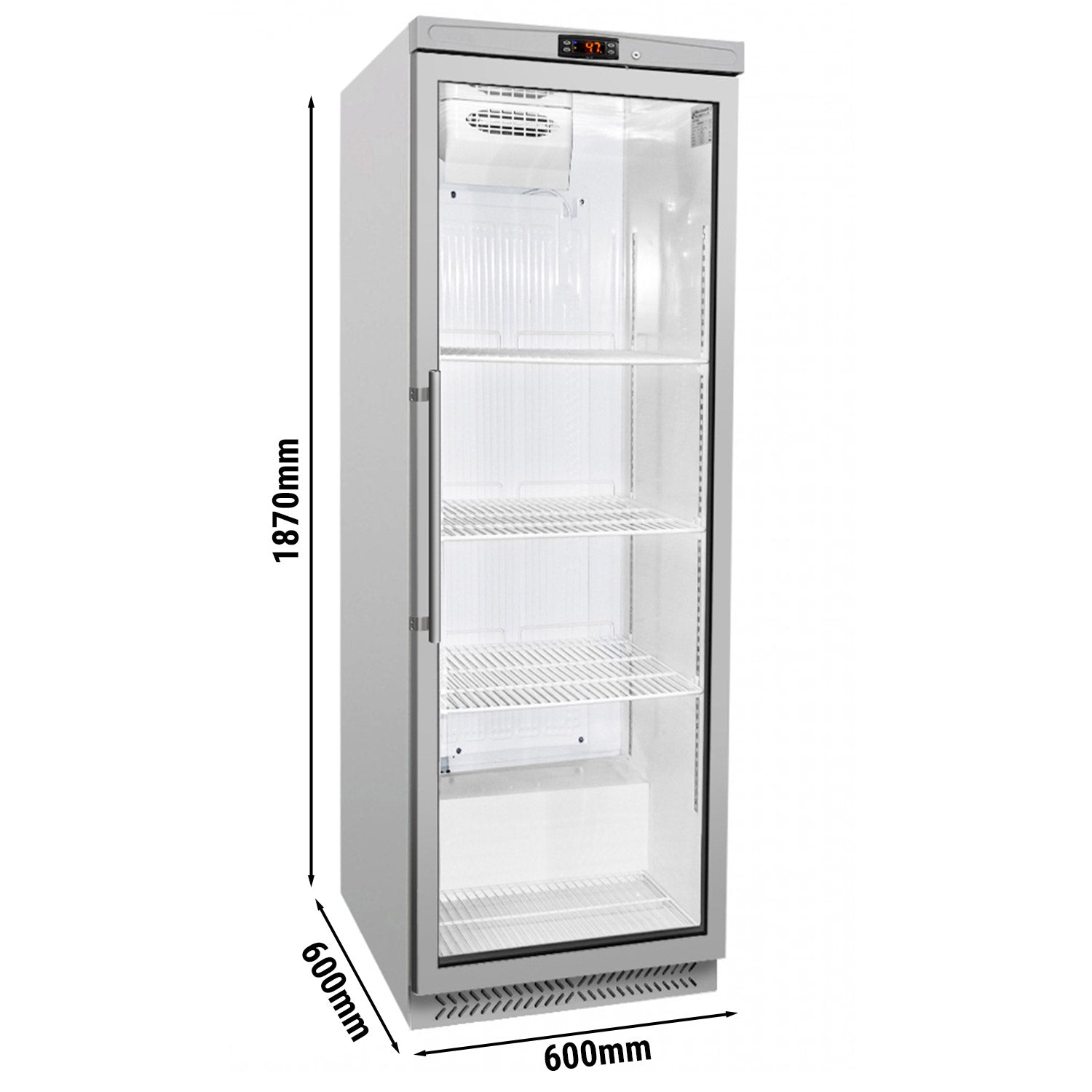 Хладилник 400 литра - с 1 стъклена врата
