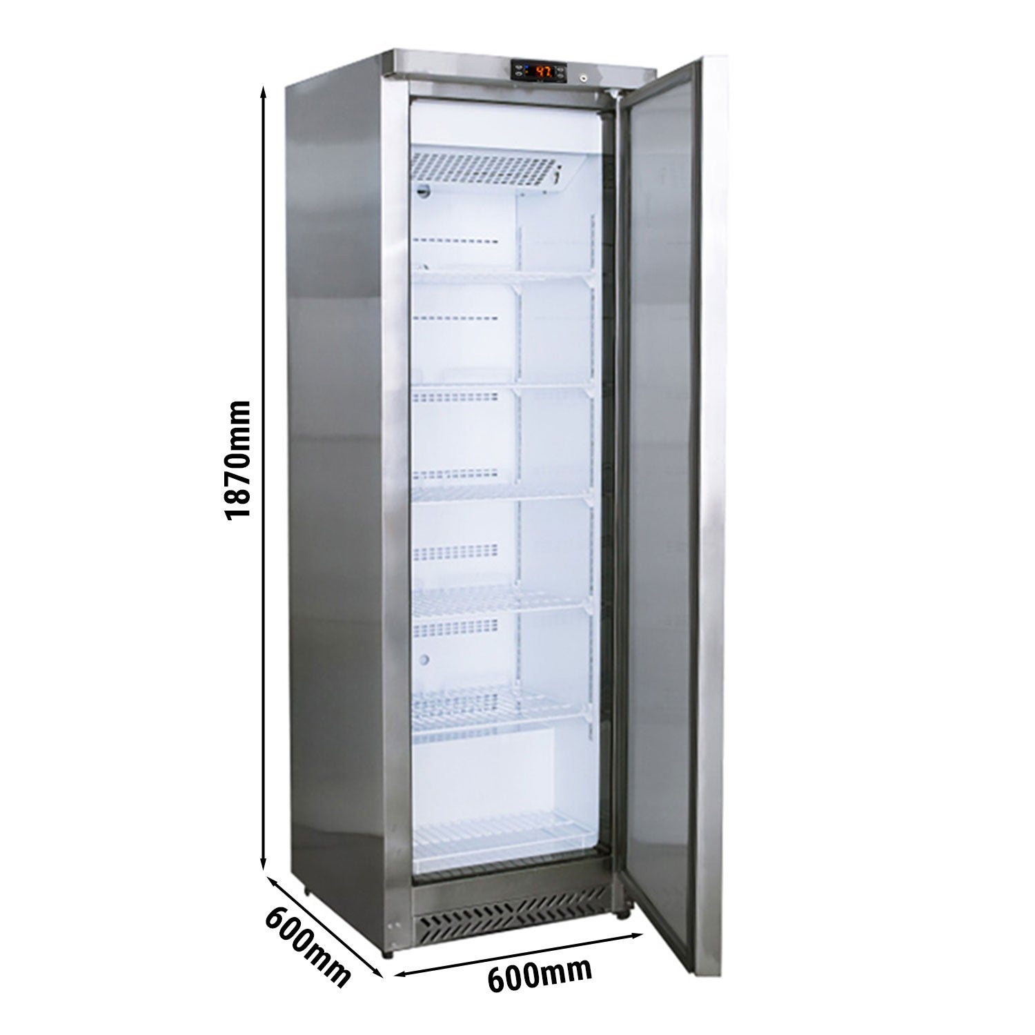 Хладилник неръждаема стомана – 400 литра - с 1 врата