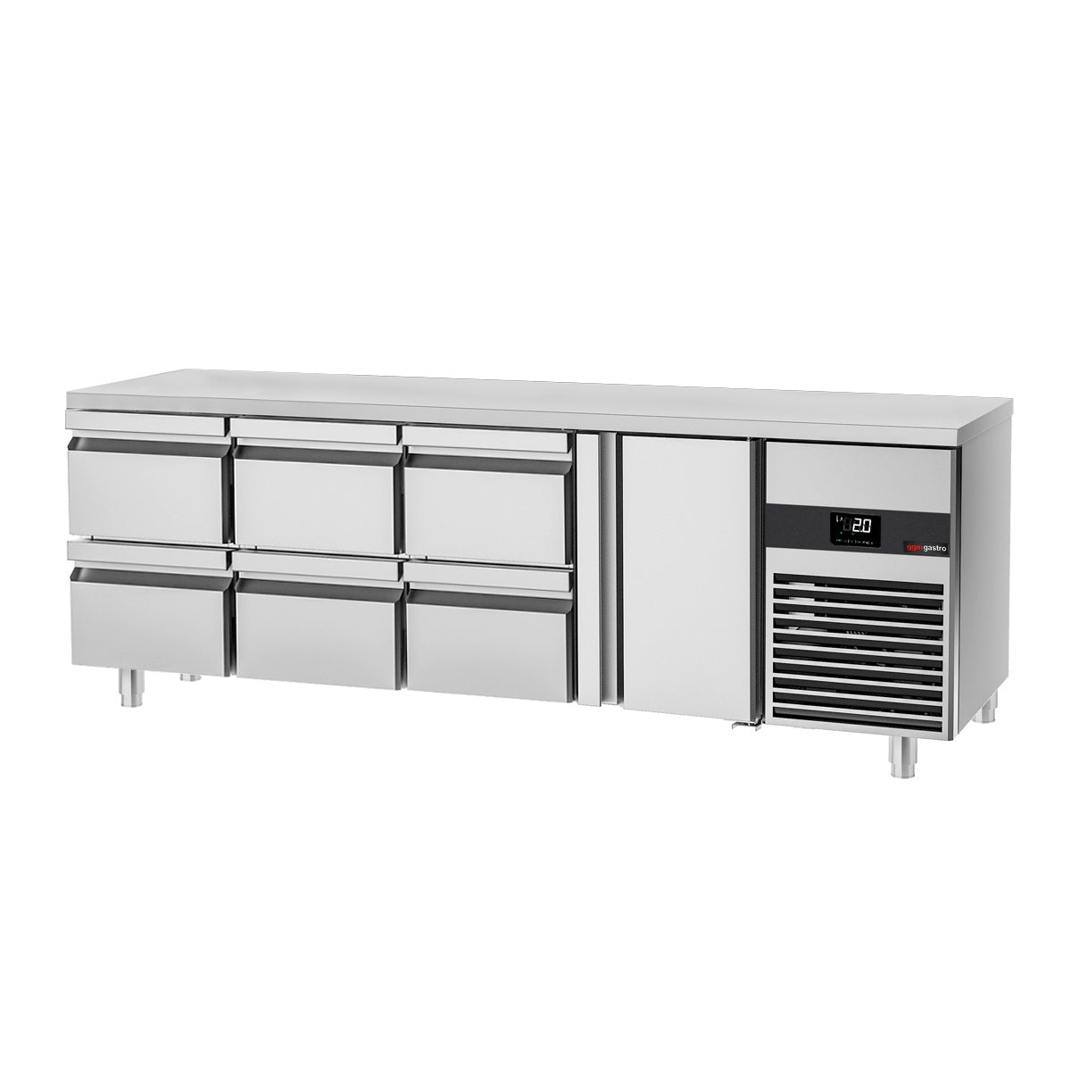 Refrigerator PREMIUM - 2.3 x 0.7 m - with 1 door and 6 drawers 1/2