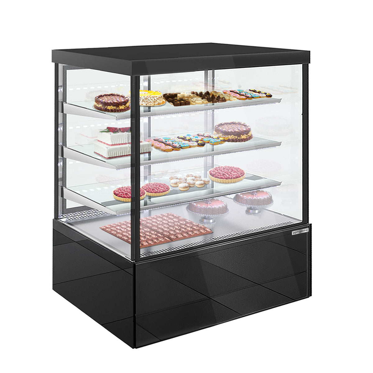 Pastry showcase/ Refrigerated showcase - 1.2 m - 950 l - c 3 shelves (LED)