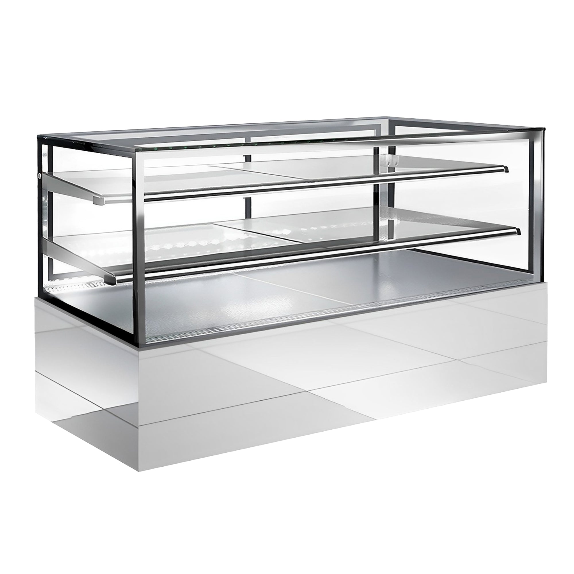 Cake fridge 1.8 m - 2 shelves - square front glass (LED)