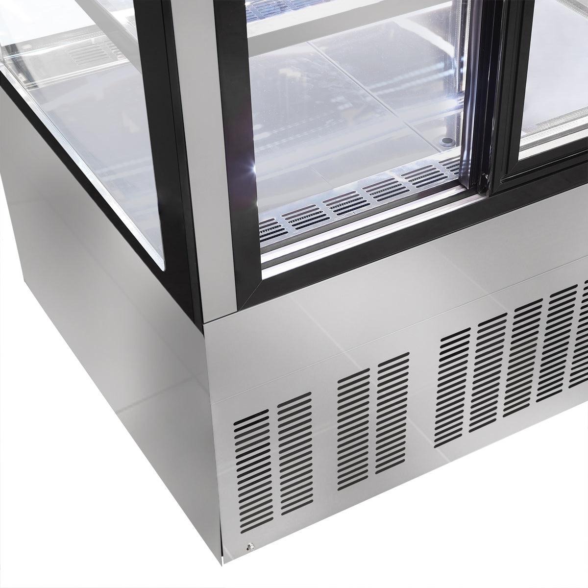 Cake fridge 1.8 m - 2 shelves - square front glass (LED)