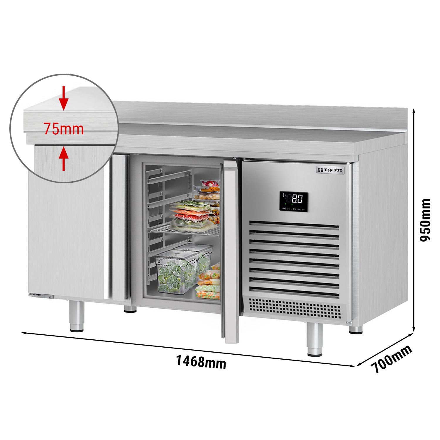 Refrigerated table (GN) - with 2 doors