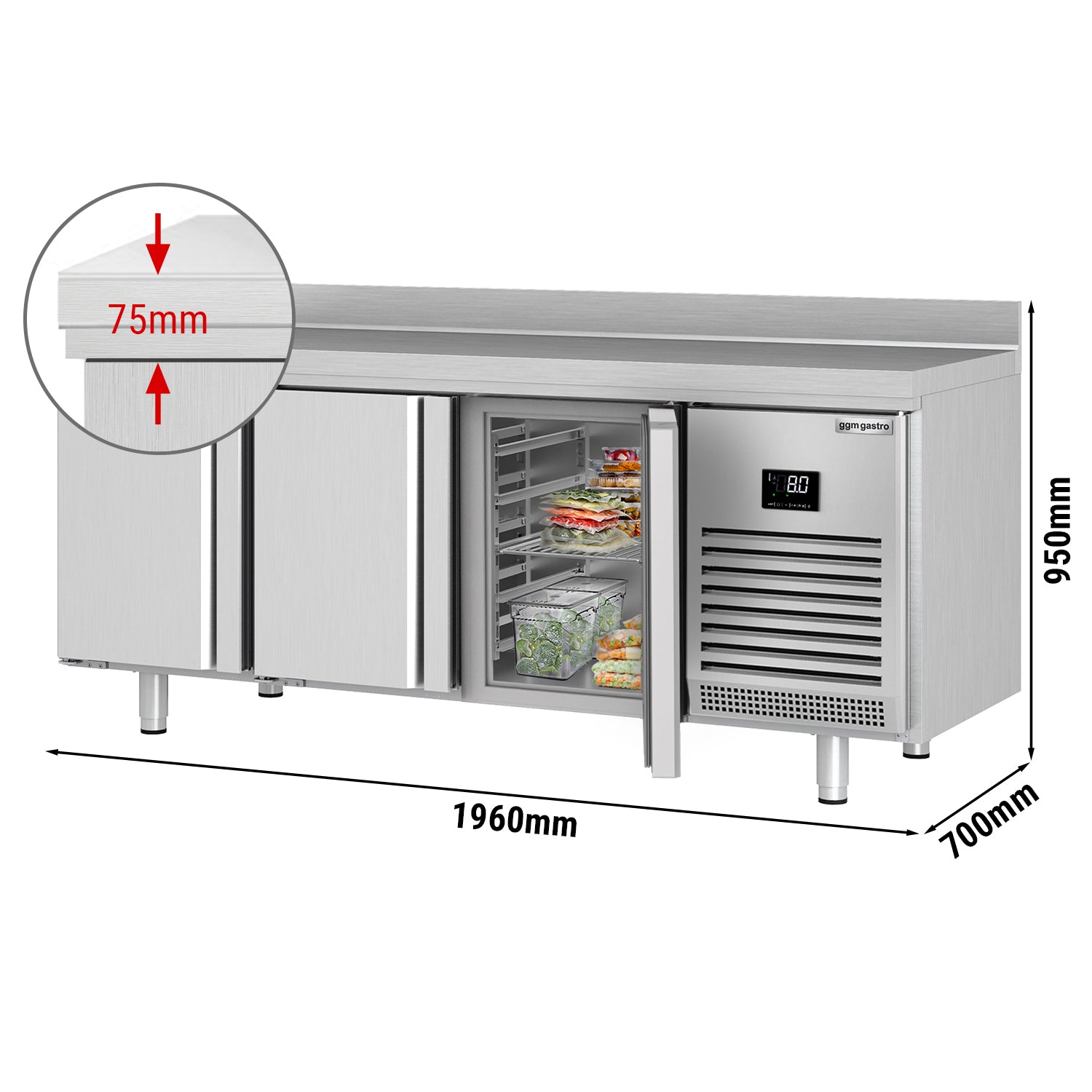 Refrigerated table (GN) - with 3 doors