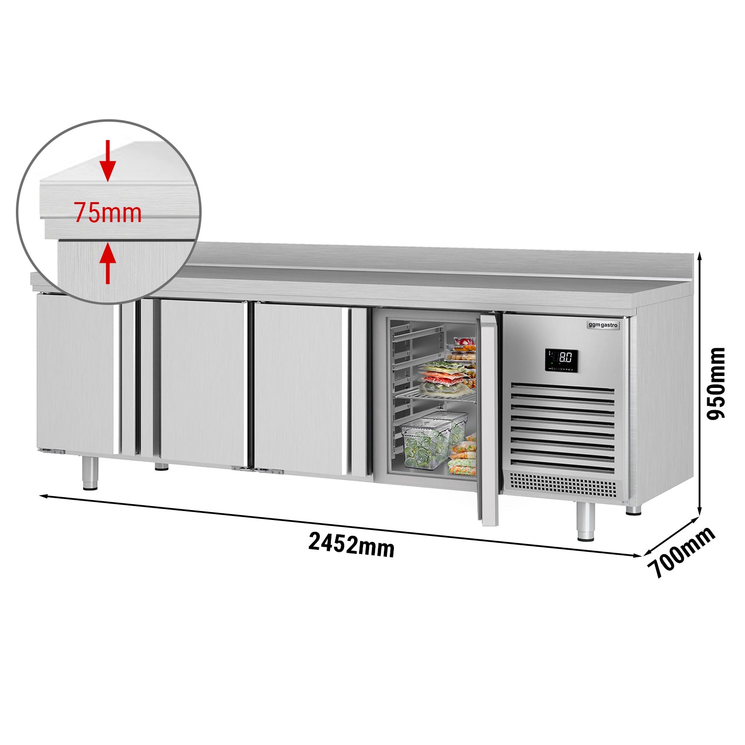 Refrigerated table (GN) - with 4 doors