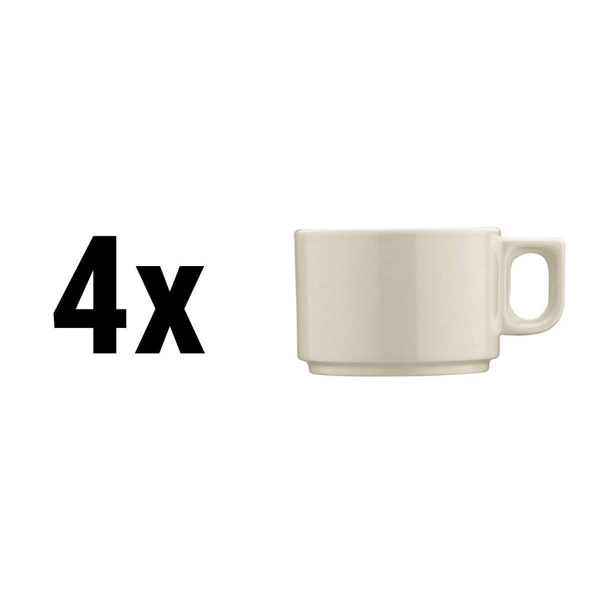 (4 pieces) PERA Creme - Coffee / tea cup - 70 cc