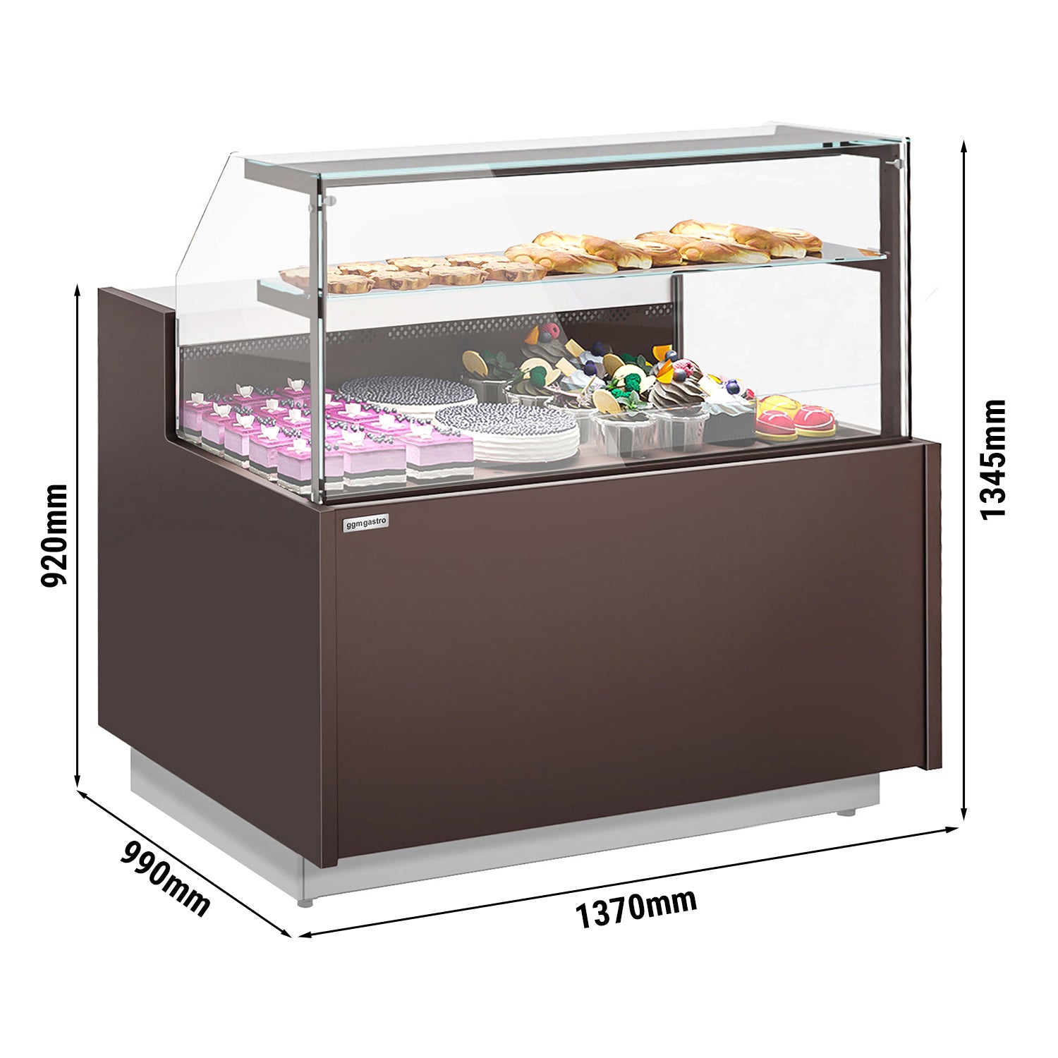 Pastry display case 1.37 m / 0.99 m