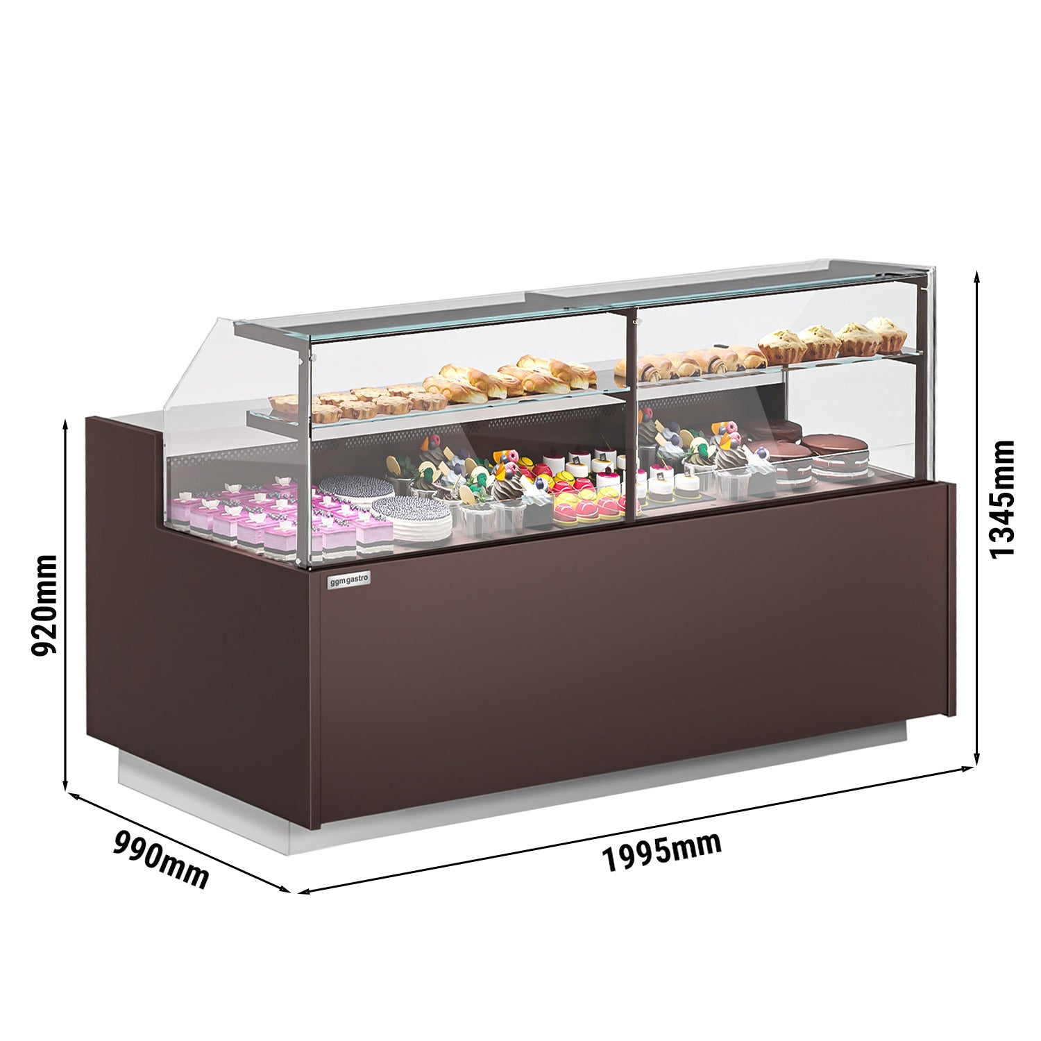 Pastry display case 1.99 m / 0.99 m