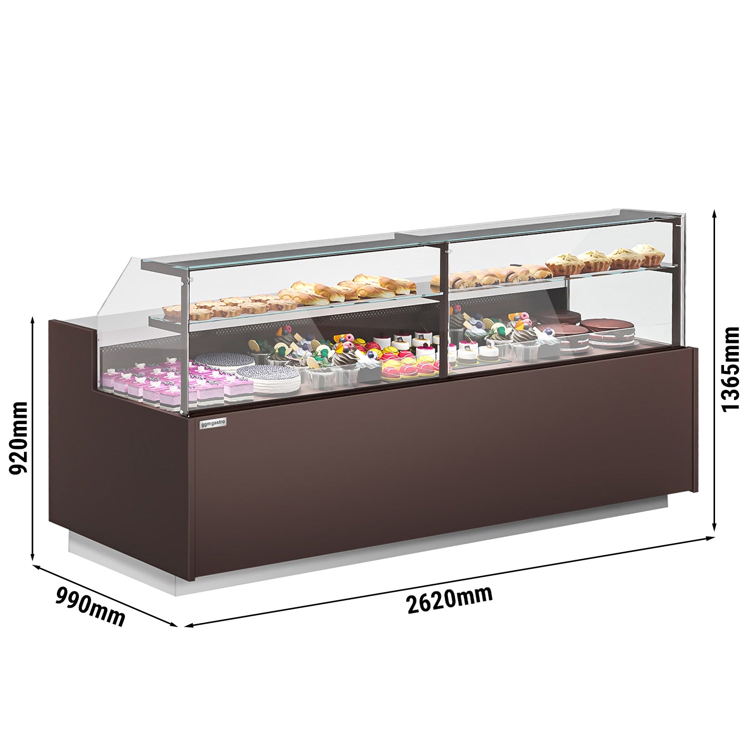 Confectionery display case 2.5 m / 0.99 m