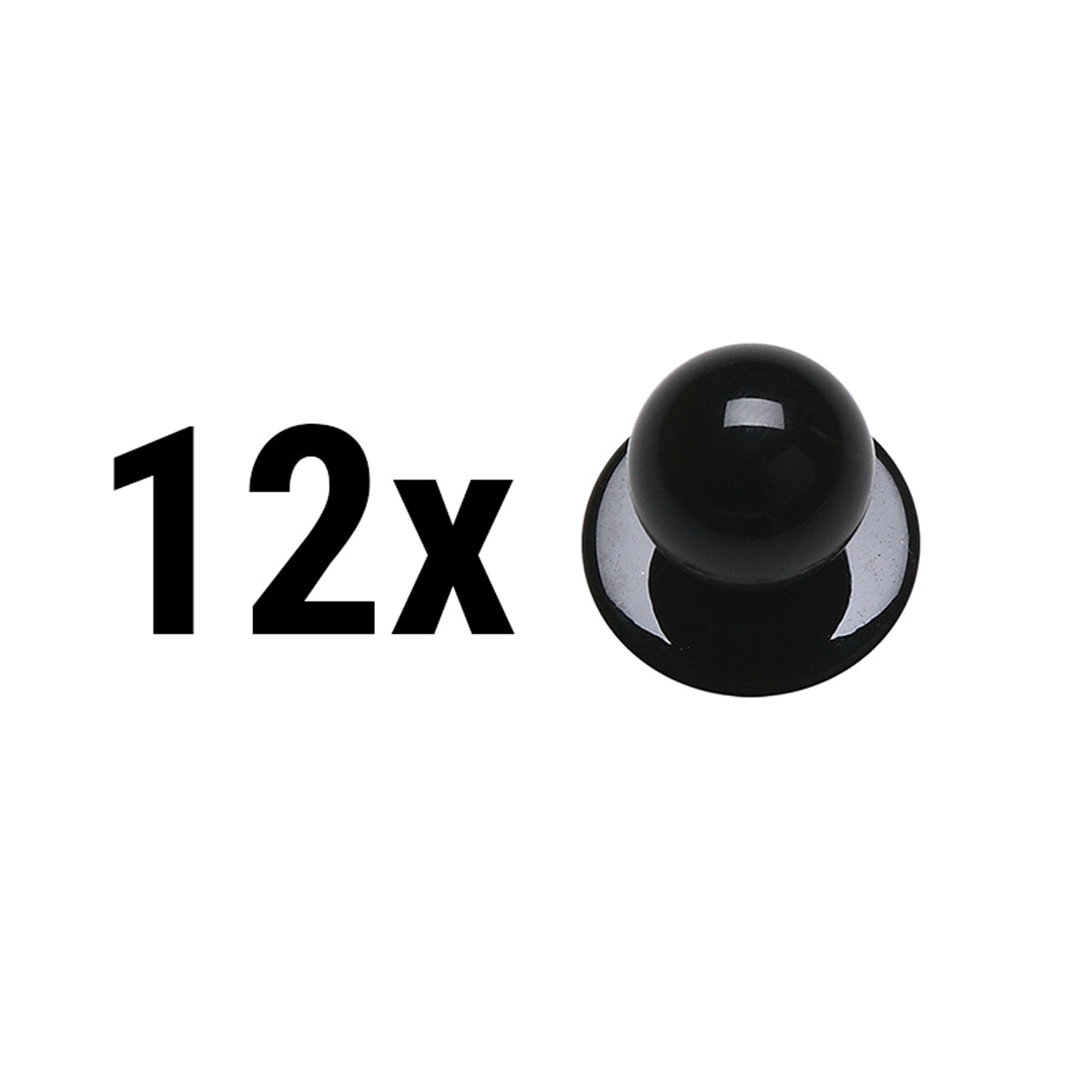 (12 pieces) ball buttons - black