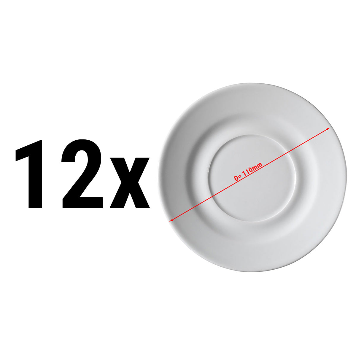 (12 pieces) PERA White - coffee saucer - Ø 11 cm