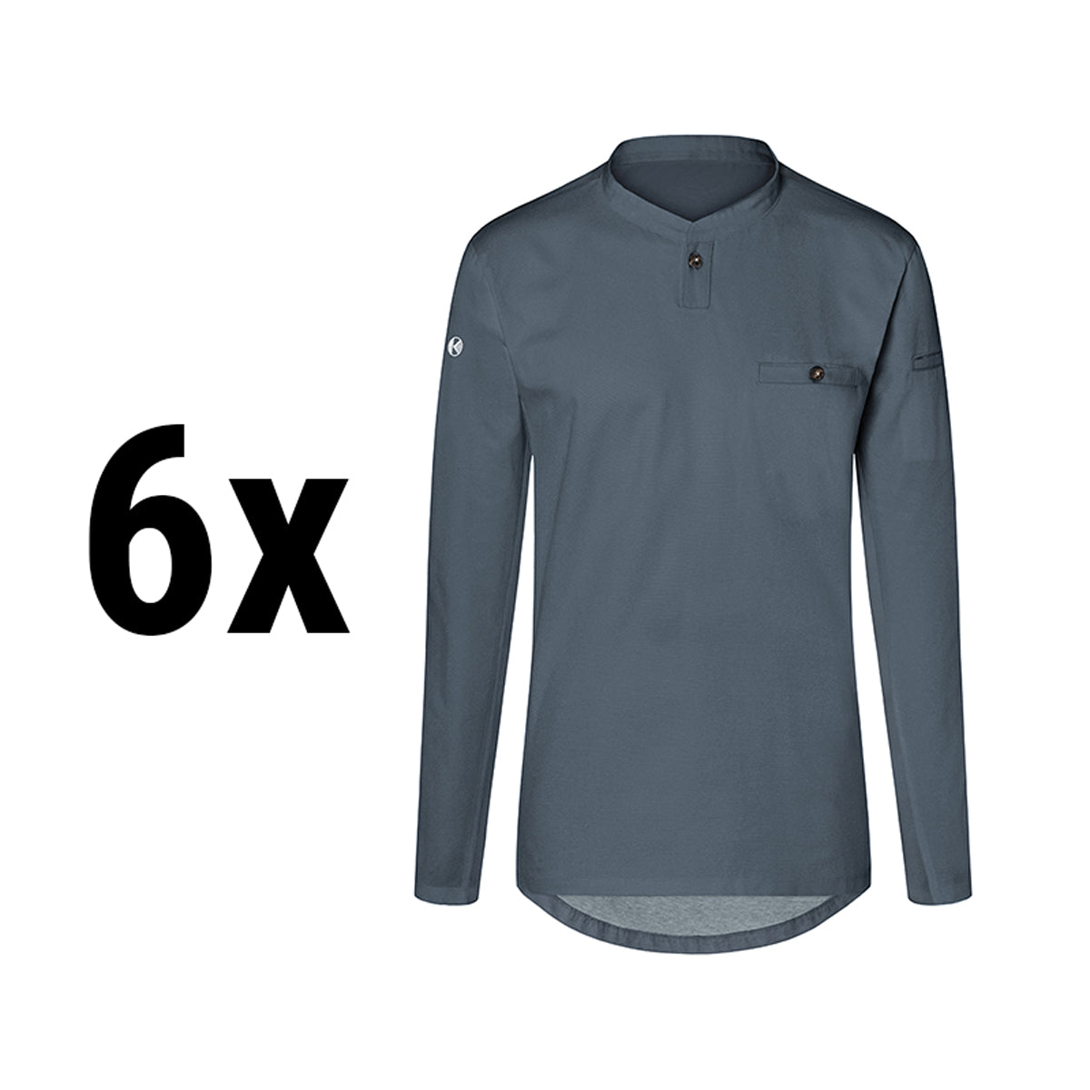 (6 pieces) Karlowsky - men's work shirt with long sleeves, version - anthracite - size: XL