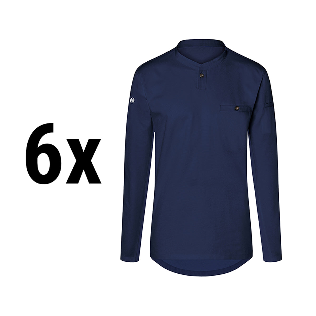 (6 pieces) Karlowsky - men's work shirt with long sleeves design - dark blue - size: 2XL