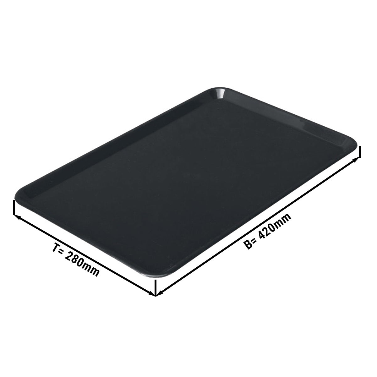 Rectangular dish 420x280x15 mm - black - Eco-Line