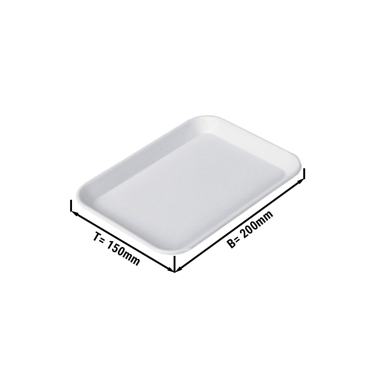 Rectangular dish 200x 150x 15 mm - white - Eco-Line