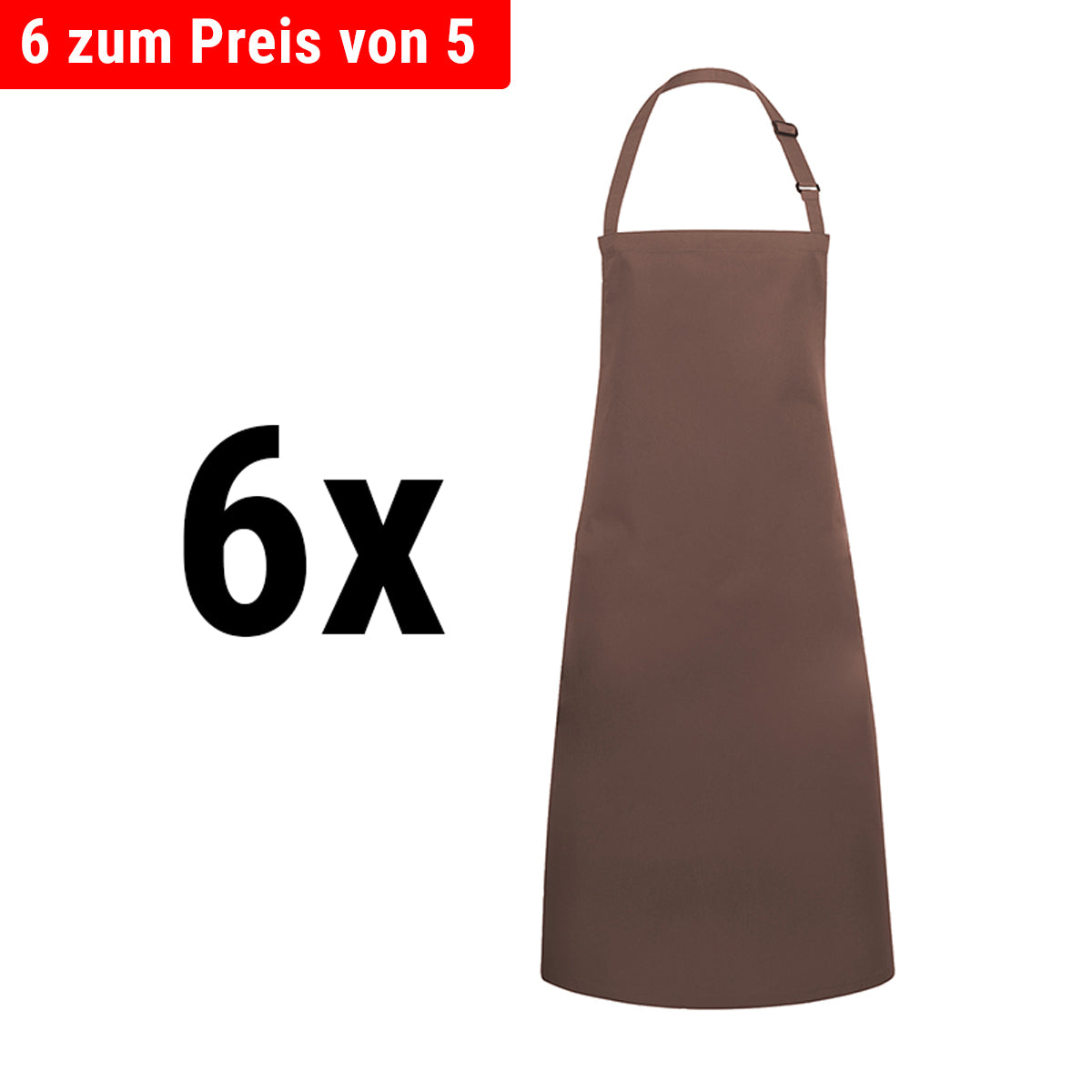 (6 pieces) Karlowsky - Apron Bib Basic - light brown