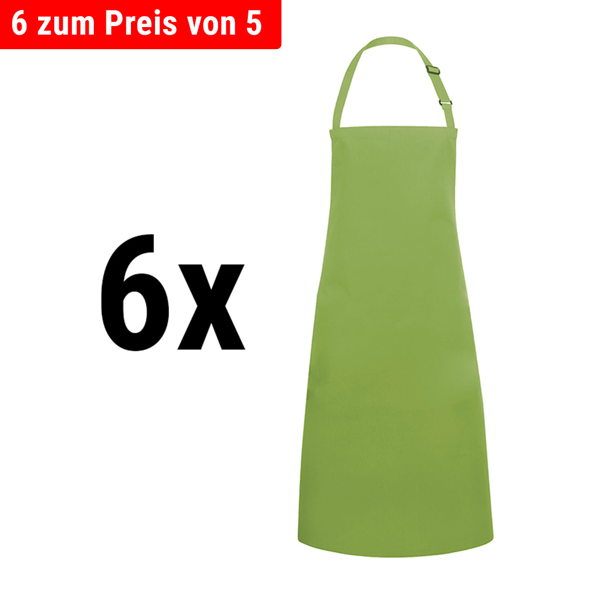 (6 pieces) Karlowsky - Bib apron Basic - Lime