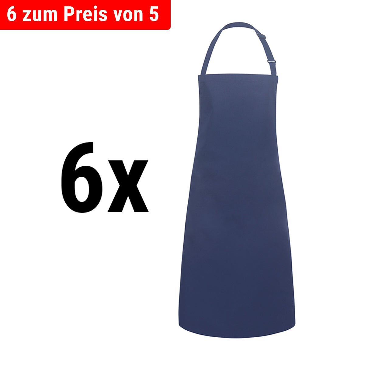 (6 pieces) Karlowsky - Apron with bib Basic - Navy