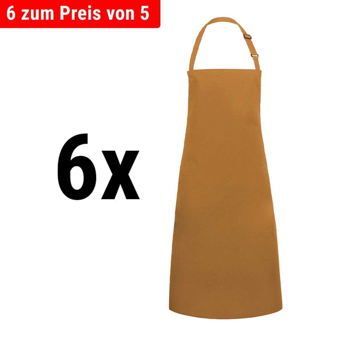 (6 pieces) Karlowsky - Bib Apron Basic - Mustard