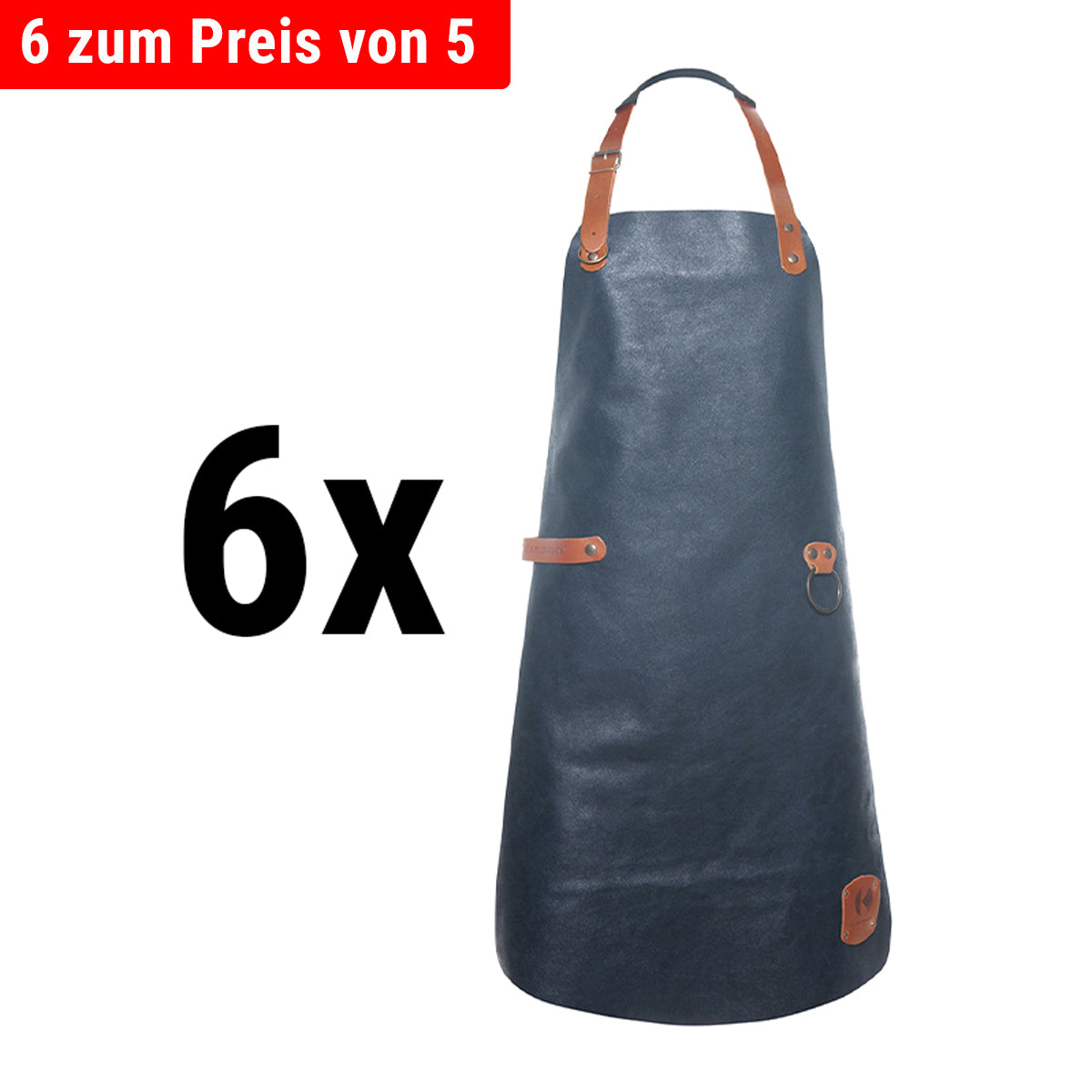 (6 pieces) Karlowsky - leather bib apron - ink