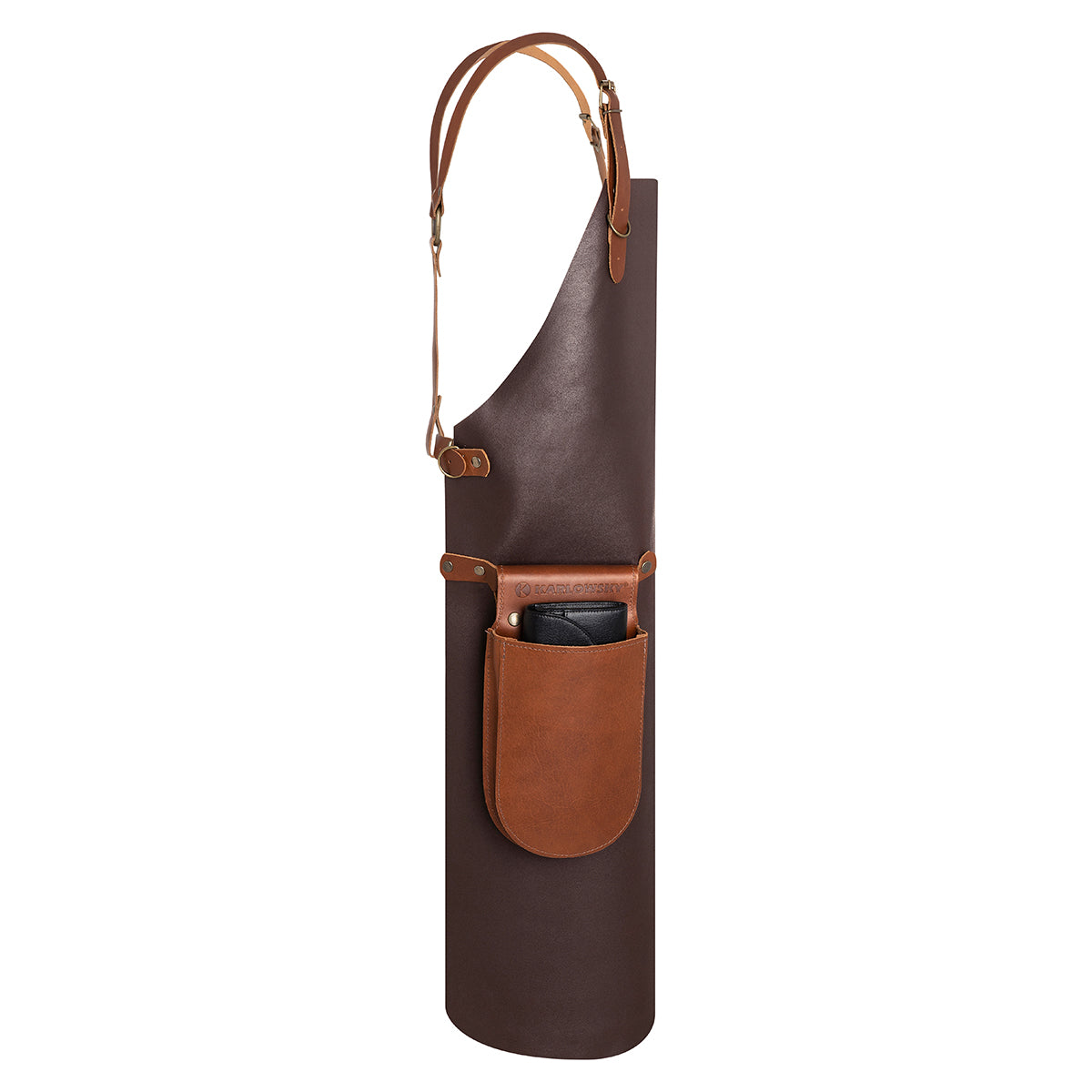 (6 pieces) Karlowsky - leather bib apron X-Style - mocha