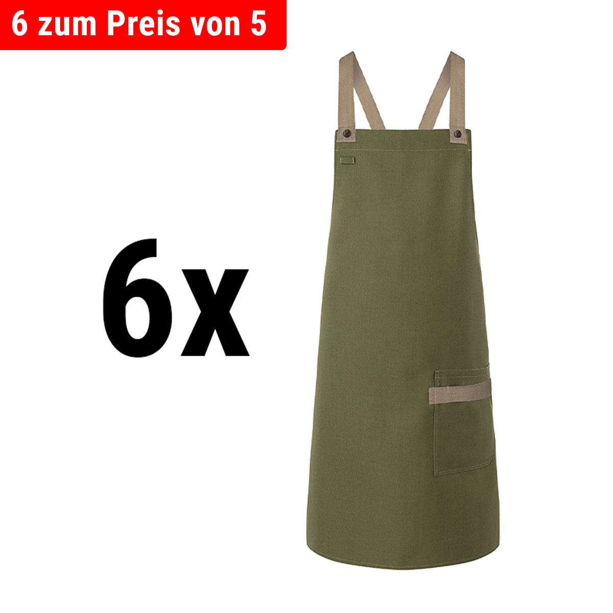 (6 pieces) Karlowsky - bib apron urban look - green moss