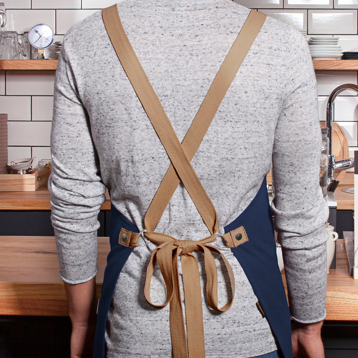 (6 pieces) Karlowsky - bib apron urban look - steel blue