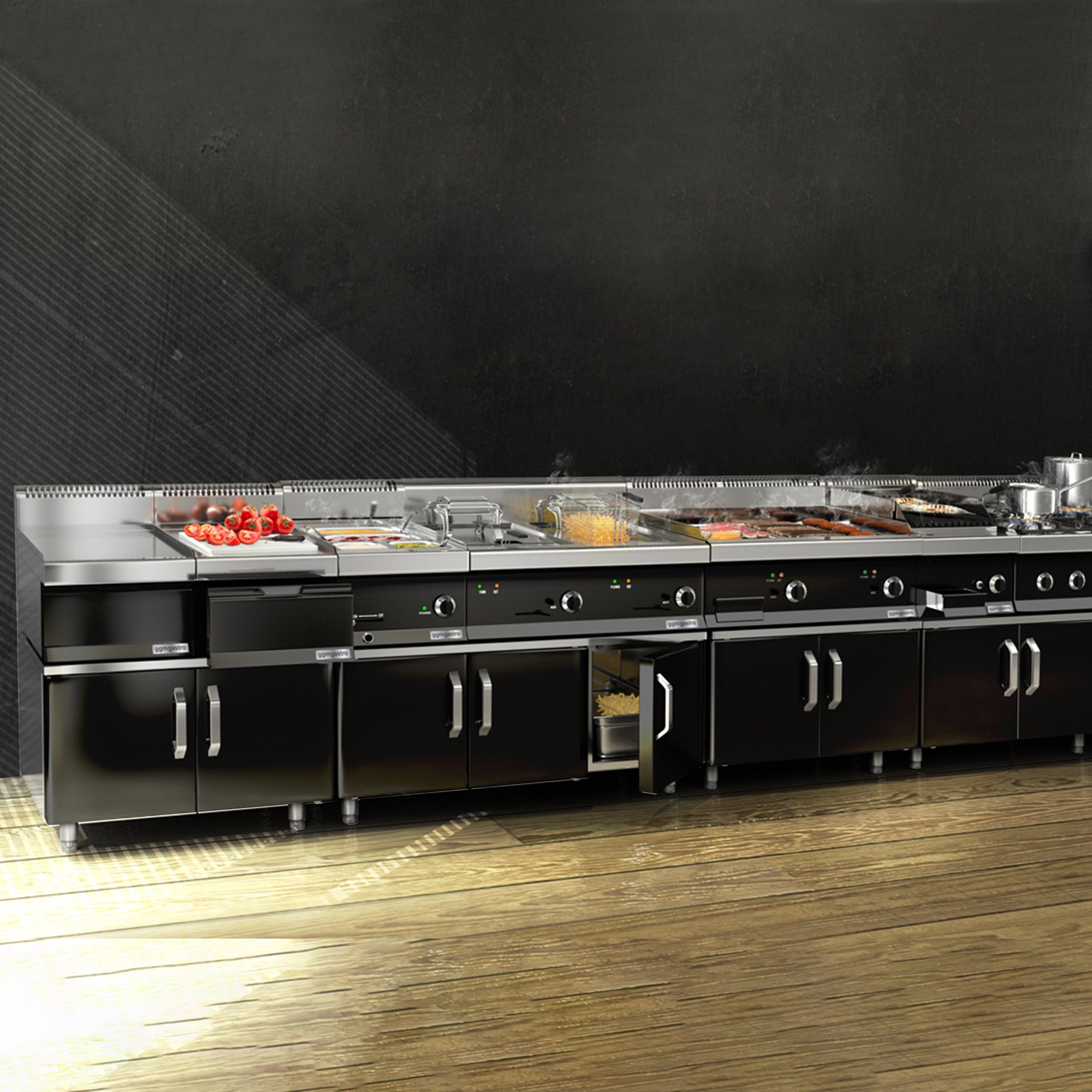 Gas hobs with 4 burners (23 kW) with pilot flame