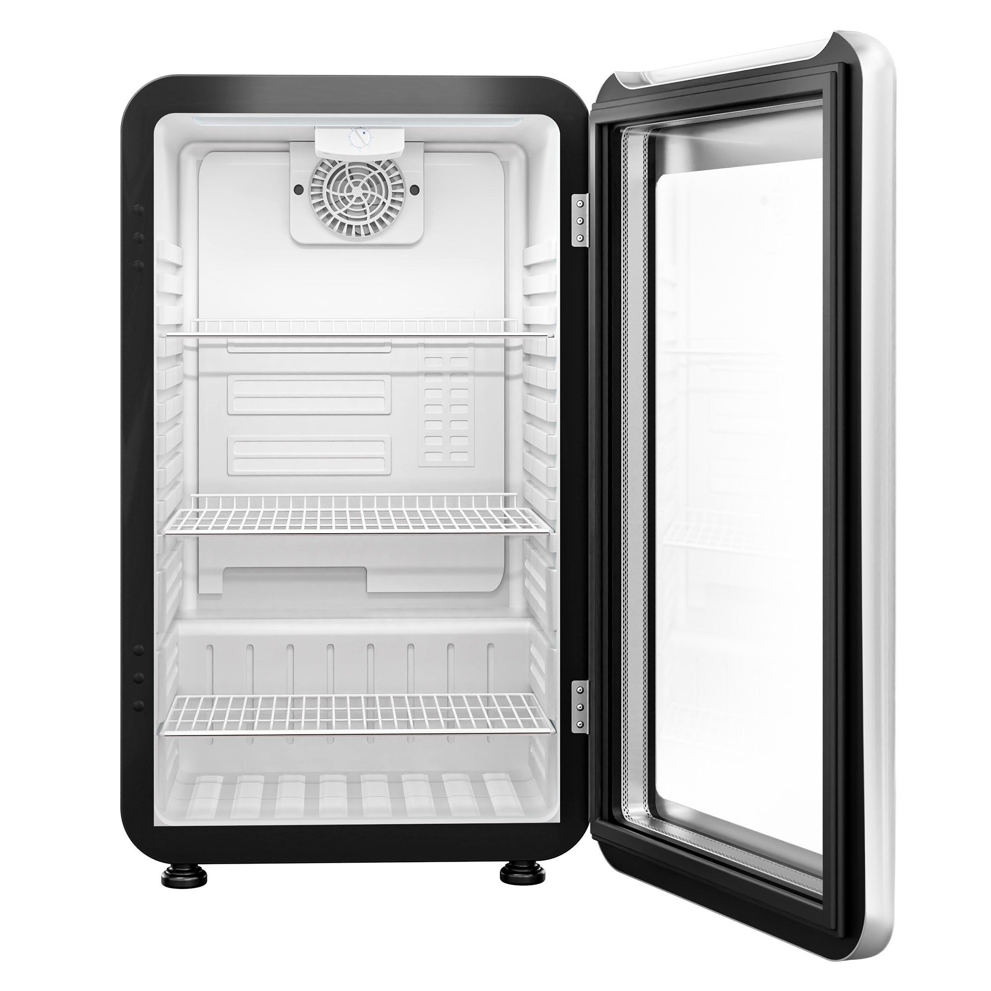 Mini bar fridge - 113 liters - with 1 glass door - black / silver