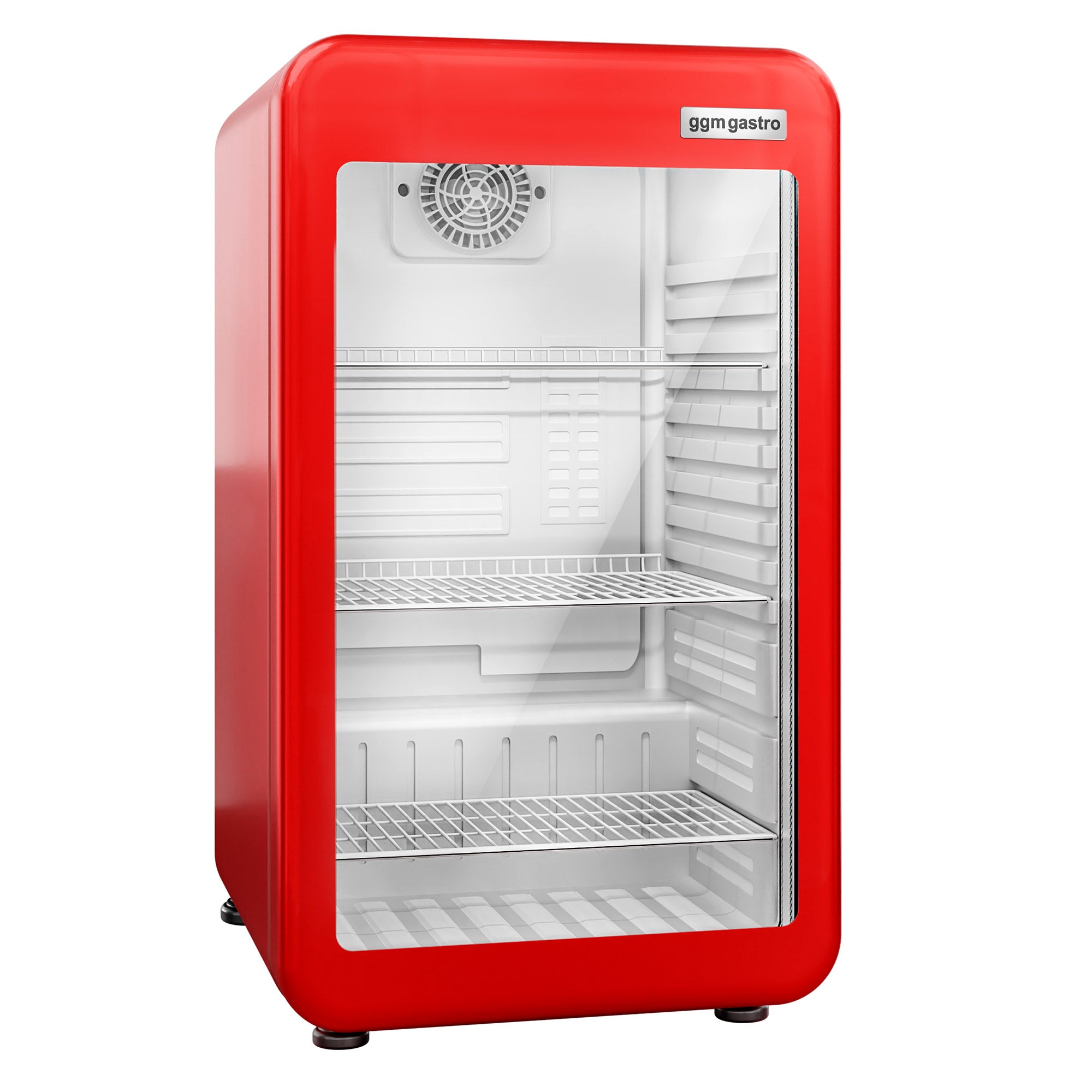 Mini fridge - 113 liters - with 1 glass door - red