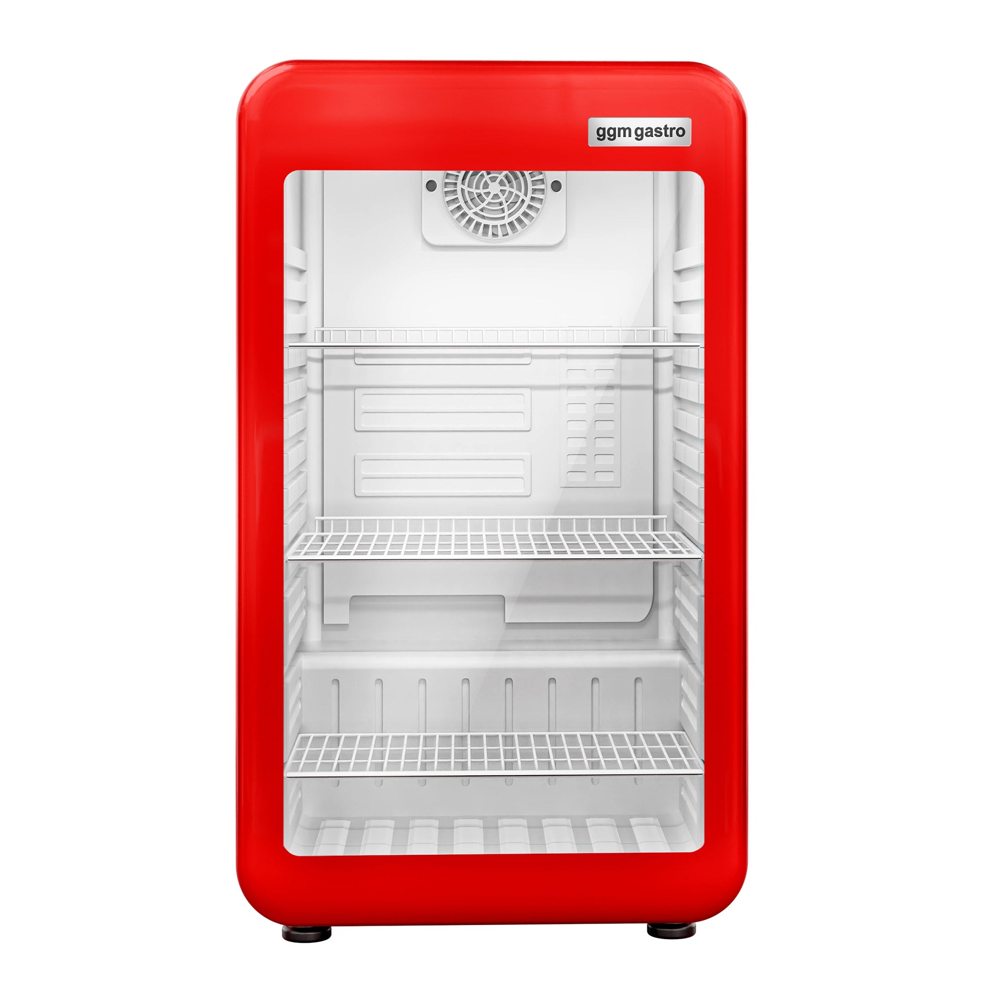 Мини хладилник - 113 литра - с 1 стъклена врата - червен