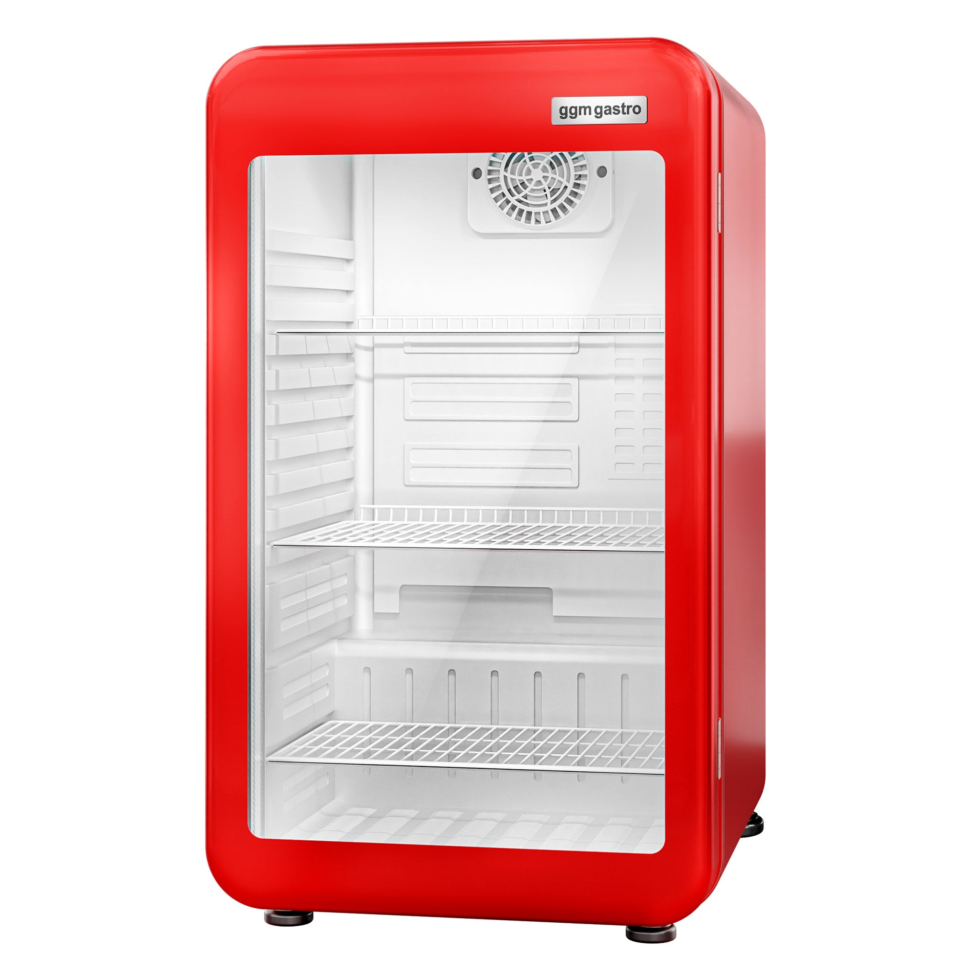 Mini fridge - 113 liters - with 1 glass door - red