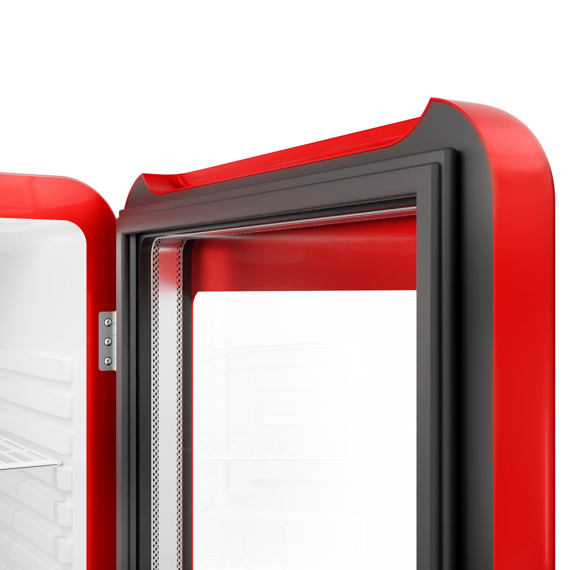 Mini fridge - 113 liters - with 1 glass door - red