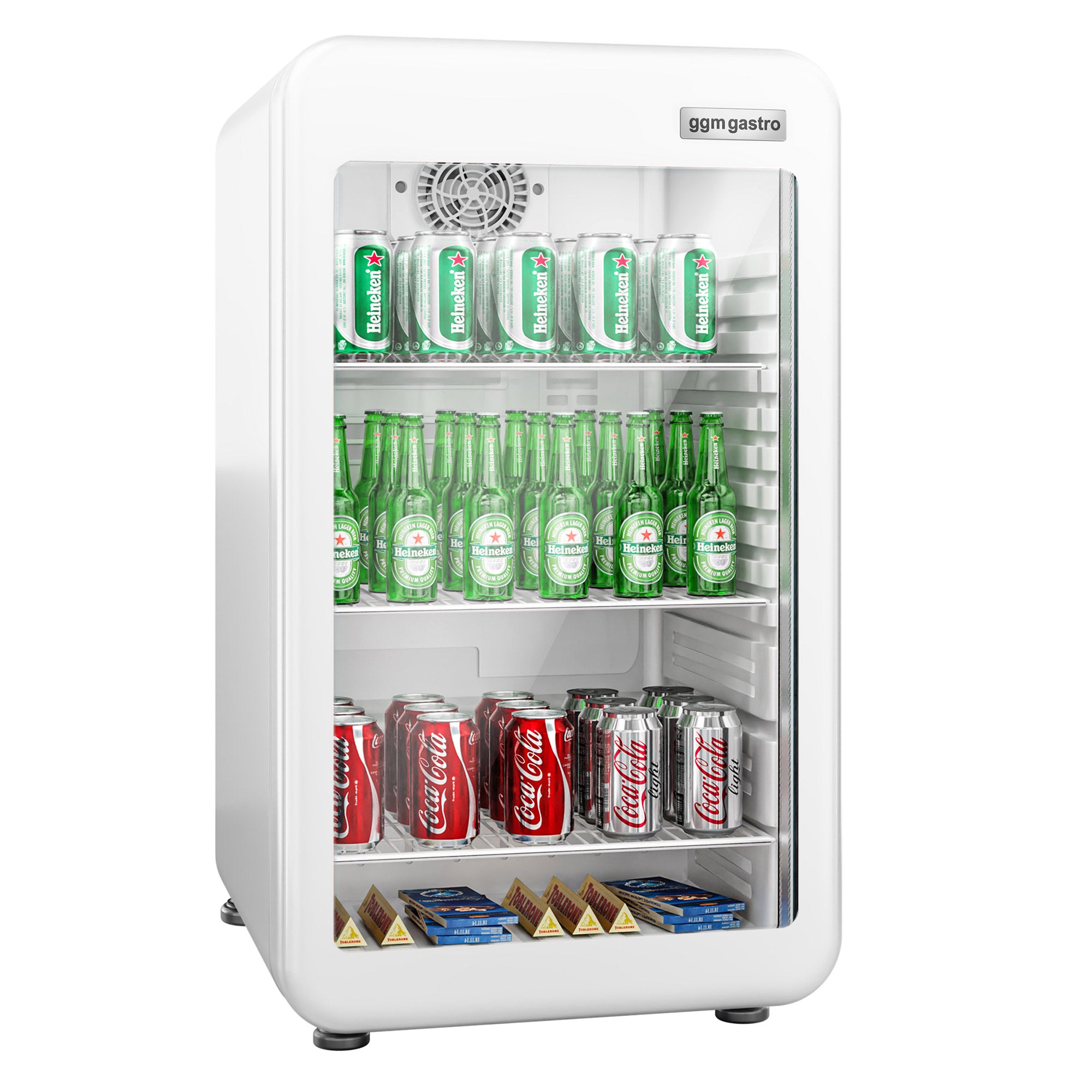Мини бар хладилник - 113 литра - с 1 стъклена врата - бял