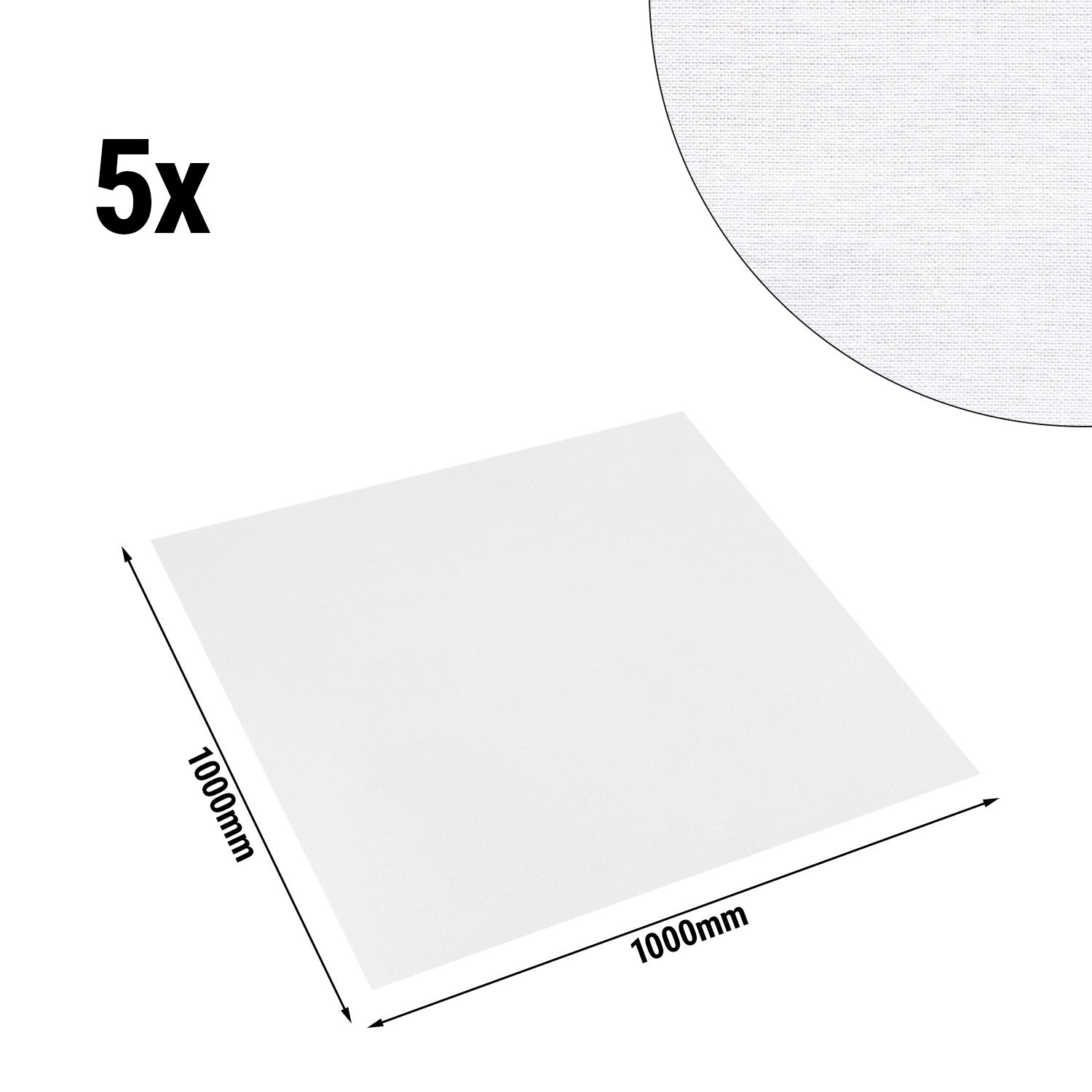(5 броя) Дамаско средно одеяло Tessin Atlas - 100 x 100 см - бяло