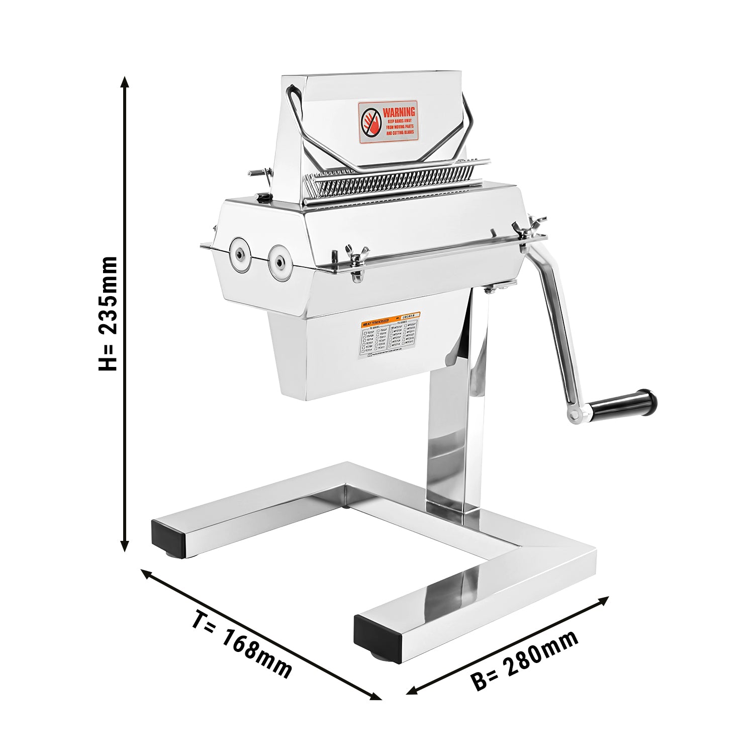 Manual meat grinder - max. cutting width 125 mm