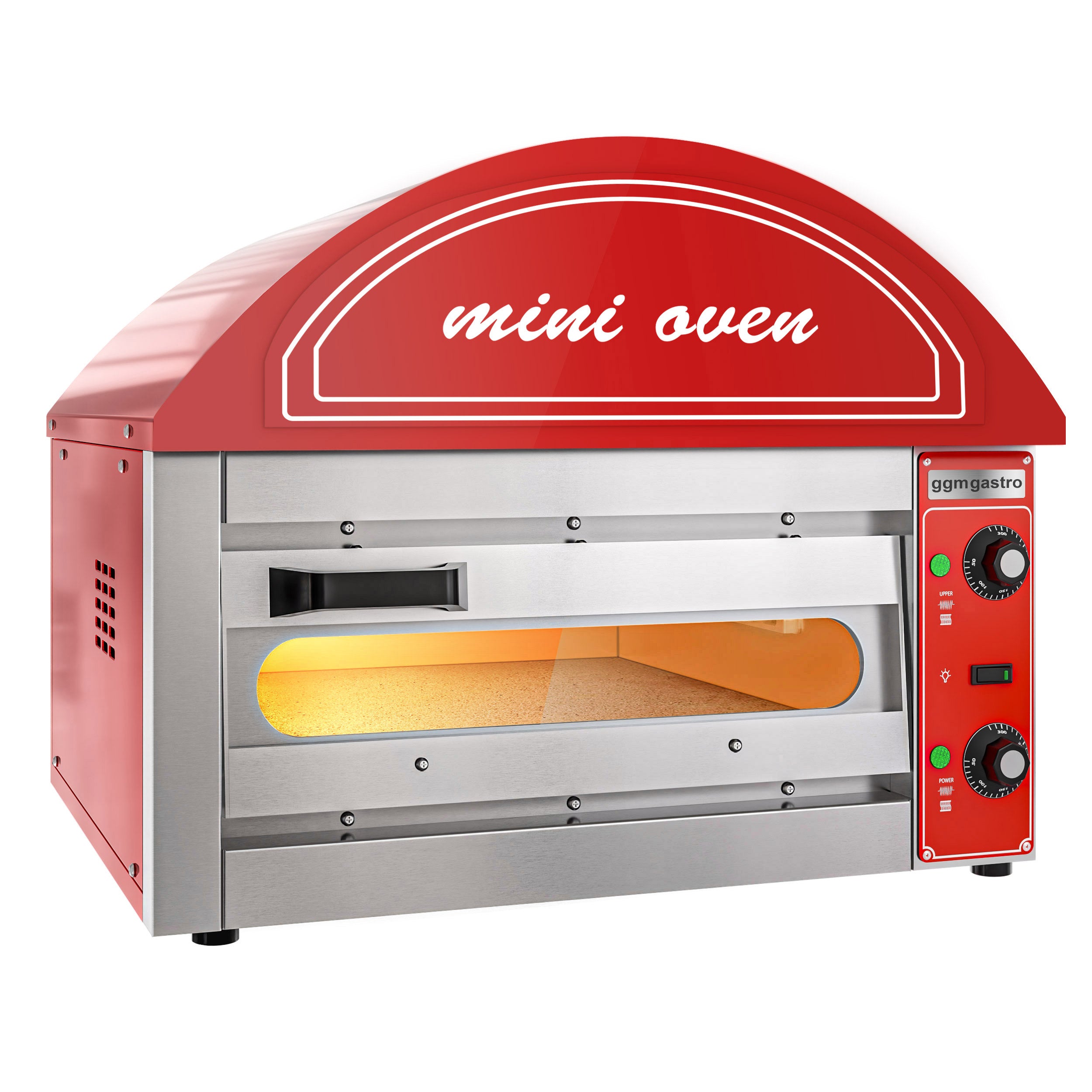 Mini pizza oven - 1x34 cm - red