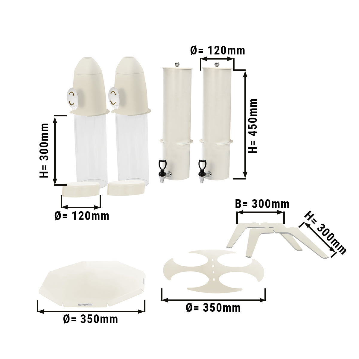 Muesli dispenser - with 2 containers - rotating