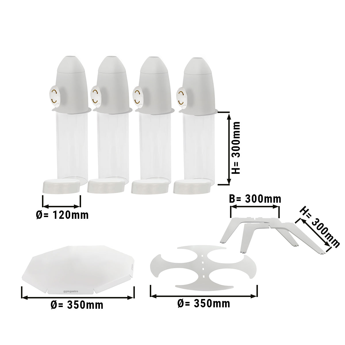 Muesli dispenser - with 4 containers - rotating