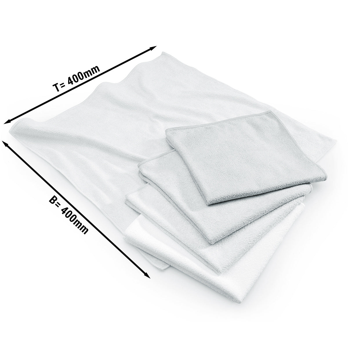 Microfiber towel white / 40x40cm / Set of 10 pcs.