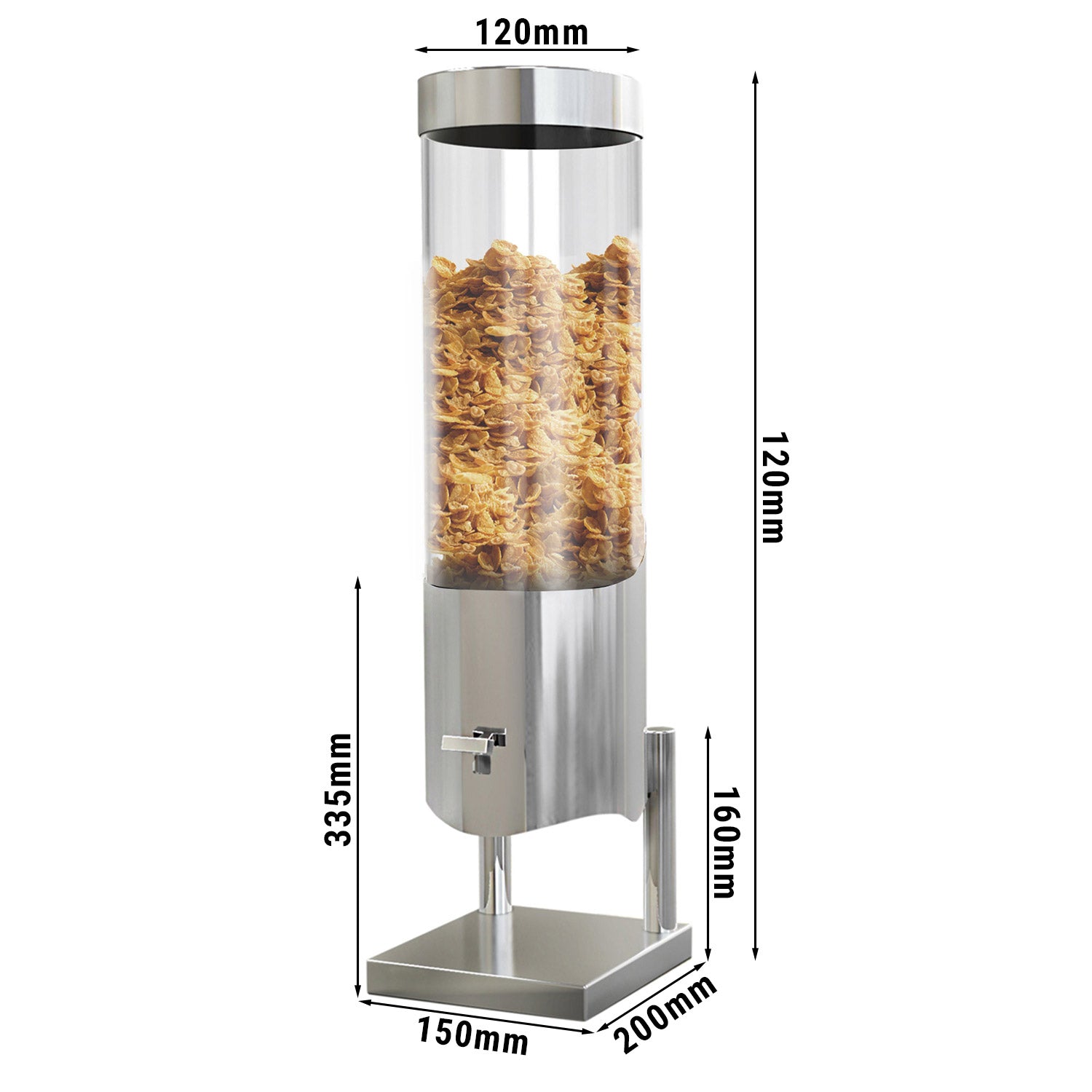 Cereal dispenser with square foot - Ø 12 cm