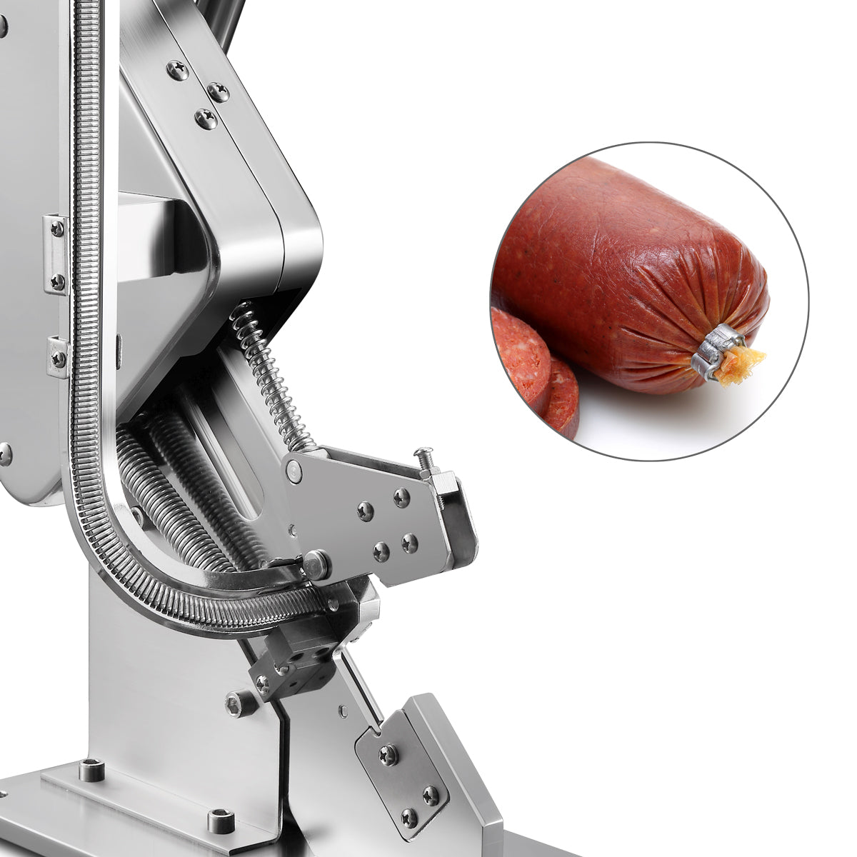 Manual sausage slicer made of stainless steel