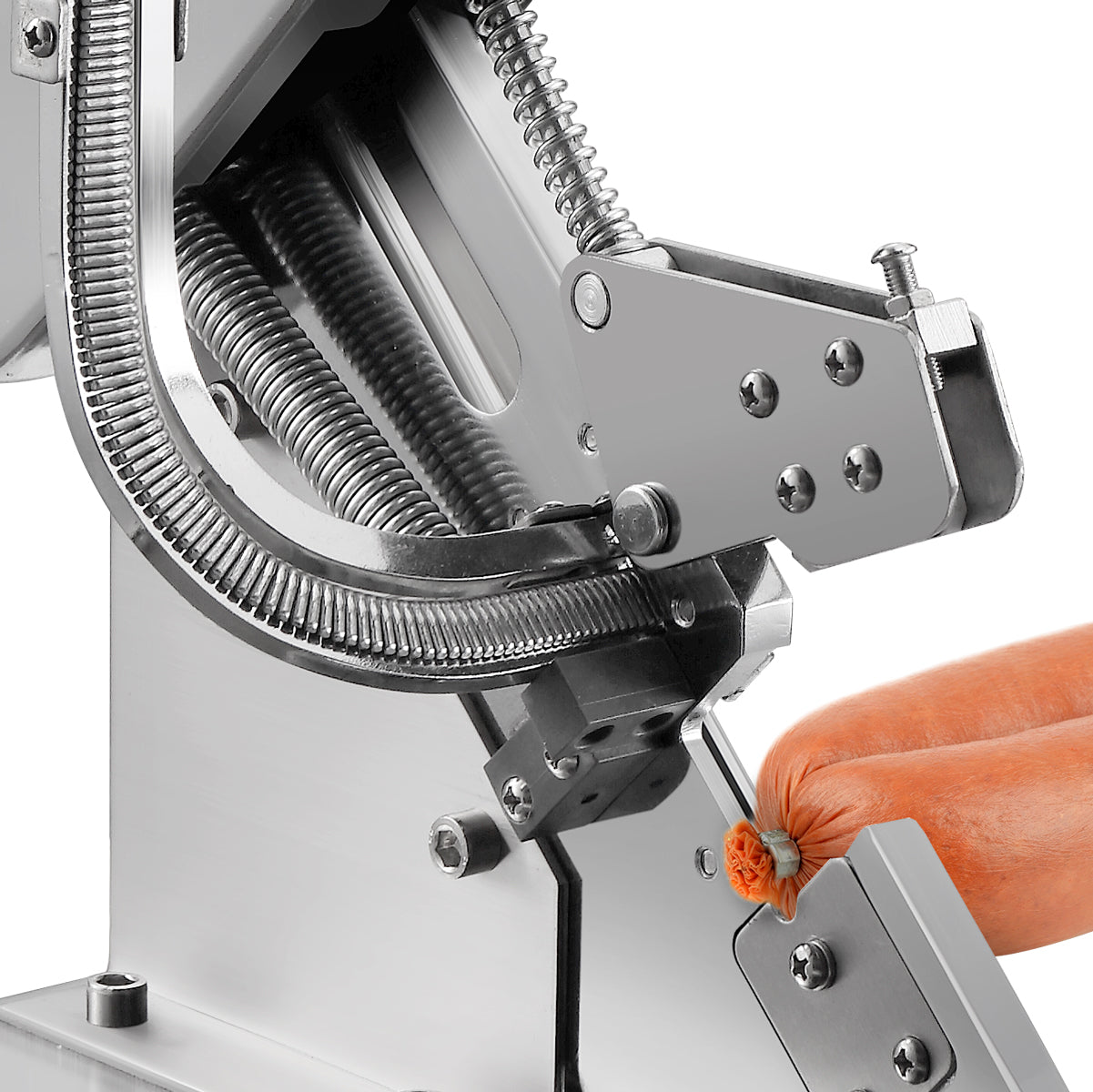 Manual sausage slicer made of stainless steel