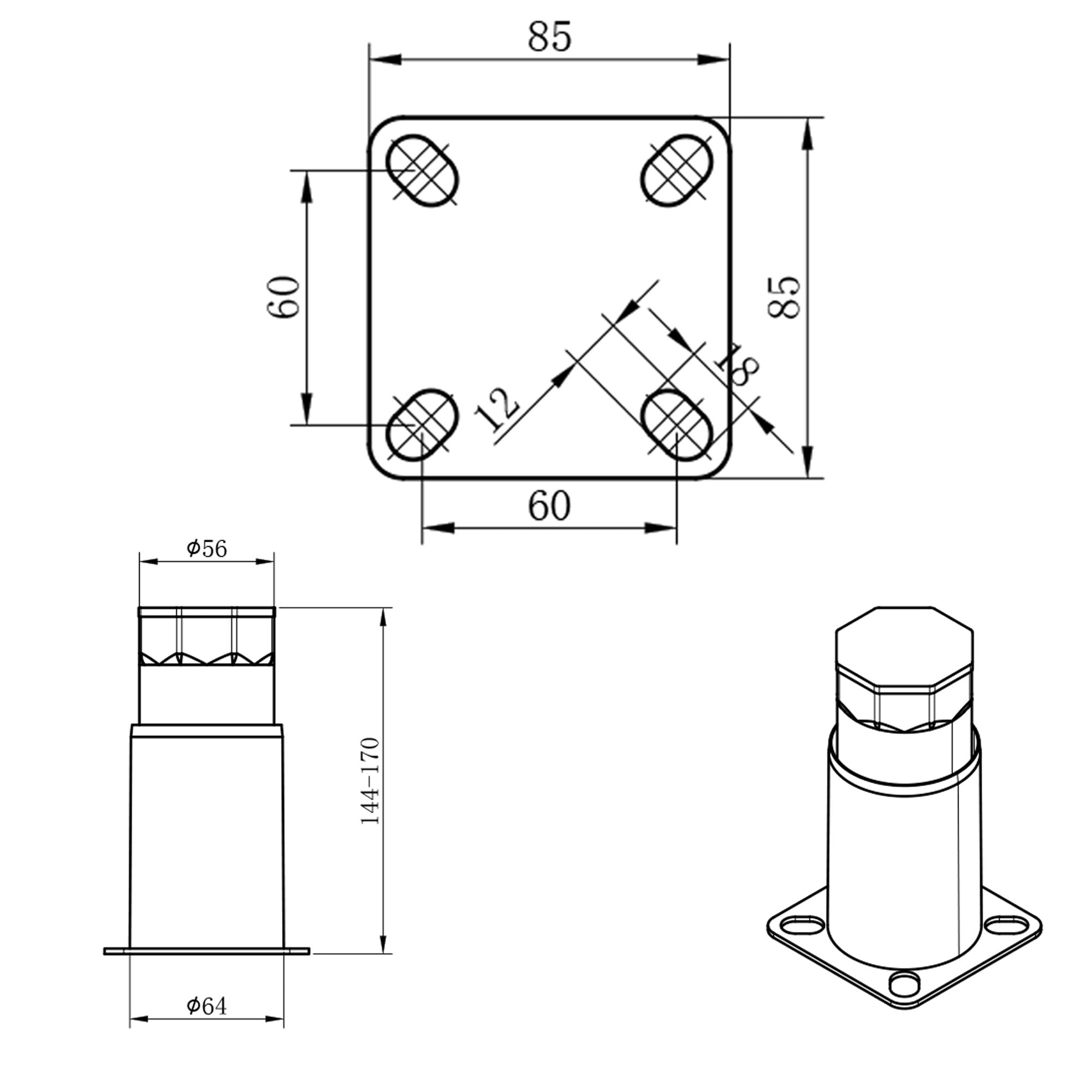 Stainless steel legs (4 pieces) - for KTS and POS