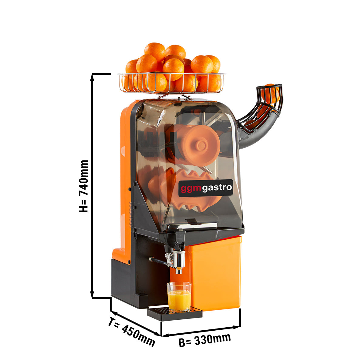 Електрическа оранжева изстисквачка - оранжева - ръчно подаване - вкл. Регулируем кран за източване